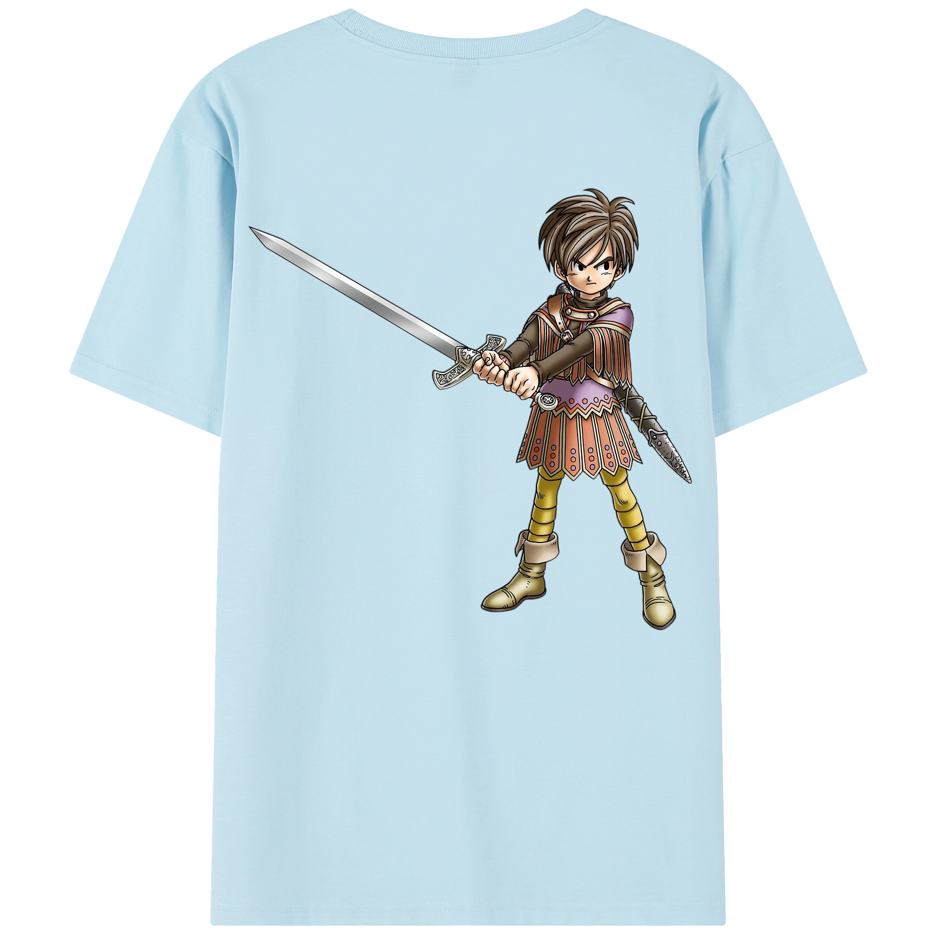 （画像用） ドラゴンクエスト Doragon Kuesuto Dragon Quest 綿100％半袖Tシャツ（背面プリント）